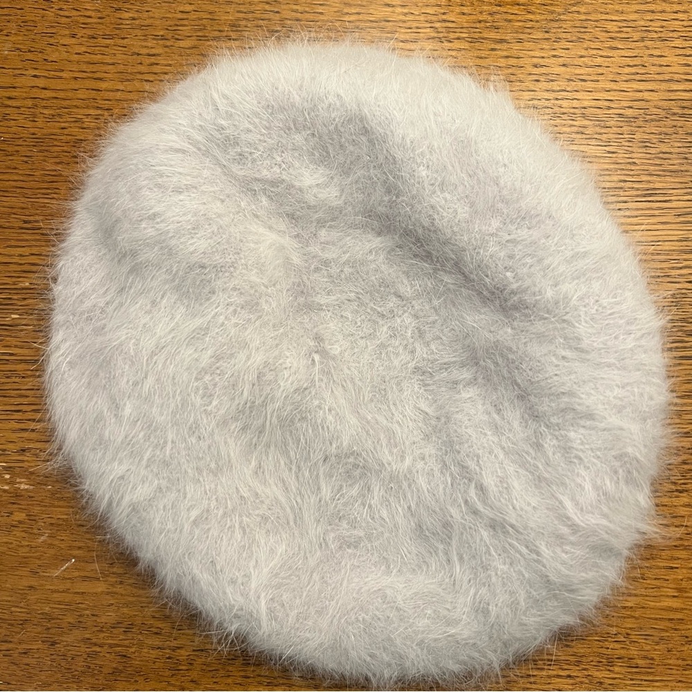 Rabbit and wool Soft Light Gray Beret